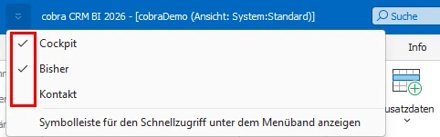 Schnellzugriff Listenpfeil