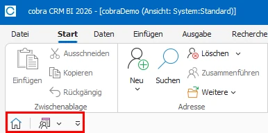Schnellzugriff unten