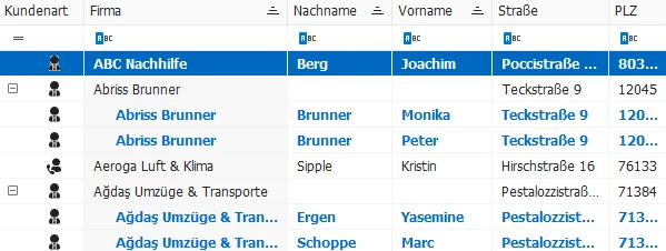 Sortieren über Spaltenkopf