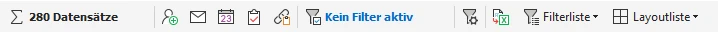 Werkzeugleiste für Adressen