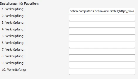 Willkommen Favoriten konfigurieren