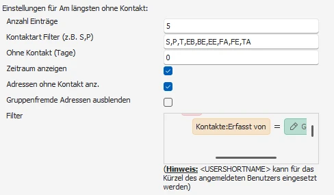 Willkommen Kontakt-Filter