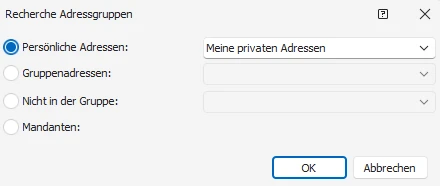 Adressgruppen recherchieren
