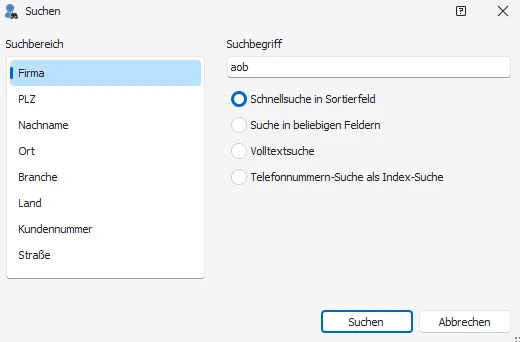 Dialog Suchen